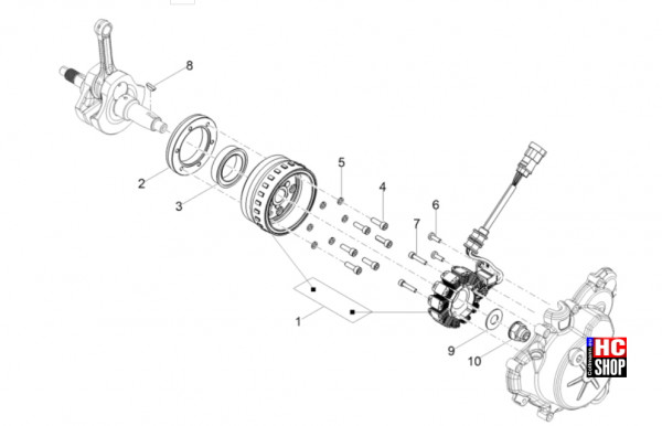Aprilia RS 125 E5+ - Motor - Schwungmagnetstarter-Zündung