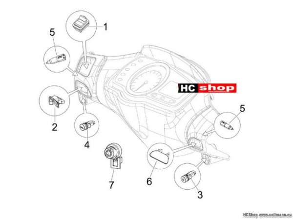 Piaggio Wechselschalter-Umschalter-Druckschalter NRG 50 DD