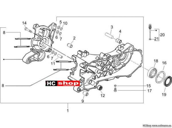 Piaggio Kurbelwellengehäuse NRG 50 DD