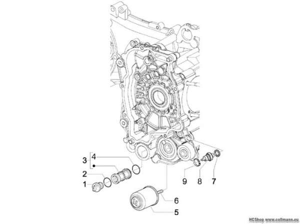 Piaggio Schwungraddeckel - Ölfilter X8 125