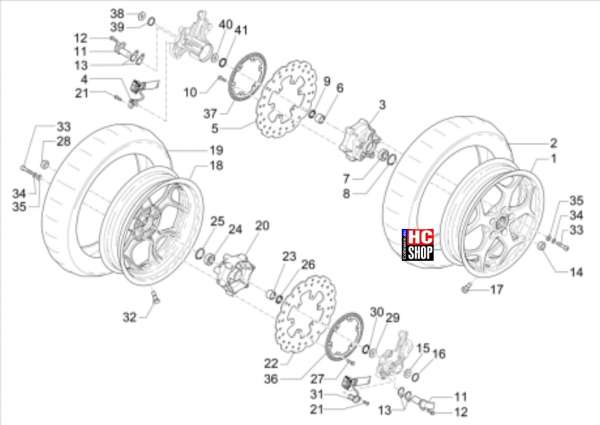 Piaggio MP3 400 hpe RST Classic-Sport Radaufhängungen Vorderrad