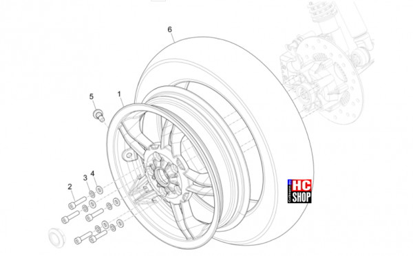 Vespa Primavera 50 TECH E5 - Radaufhängungen - Vorderrad