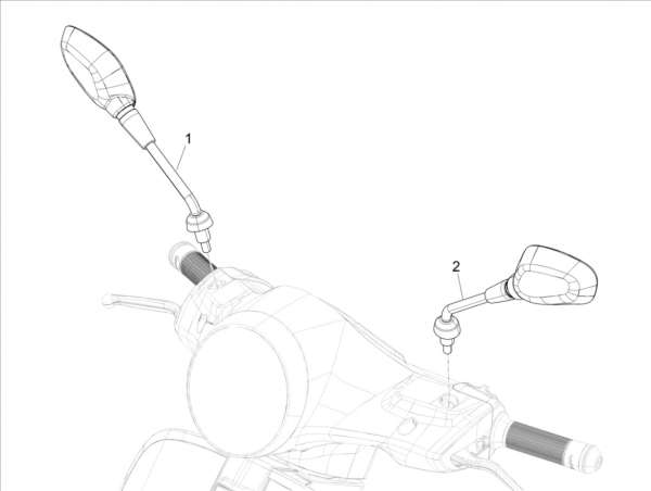 Vespa GTS 125 E5 Fahrgestell Rückspiegel