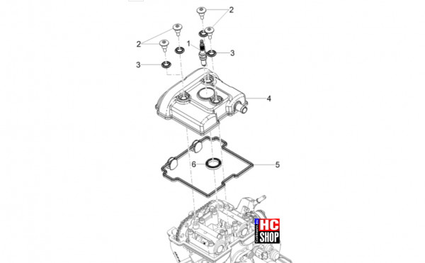 Aprilia RX125 E5+ - Motor - Zylinderkopfabdeckung