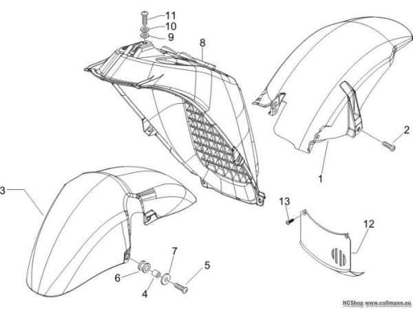 Piaggio Radgehäuse - Radkotflügel X9 125 Evolution