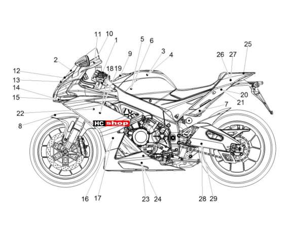 Aprilia RSV 4 1000 RR E4 ABS Aufbau Deko