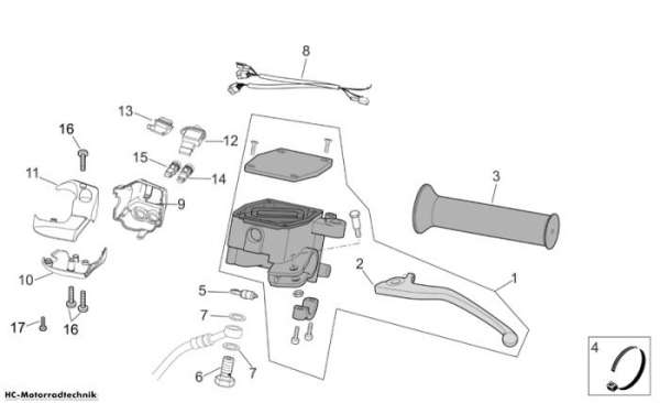 Aprilia Schaltungen links Scarabeo Light E3 250