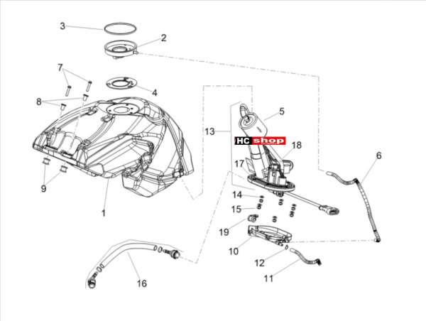 Aprilia Shiver 900 E4 ABS Tank Tank