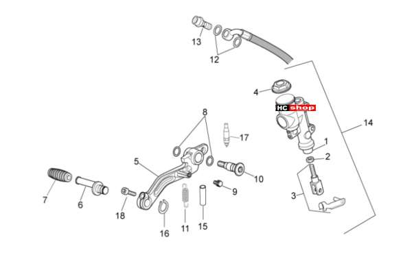 Aprilia Tuono V4 Factory 1100 Superpole Hinterradbremspumpe