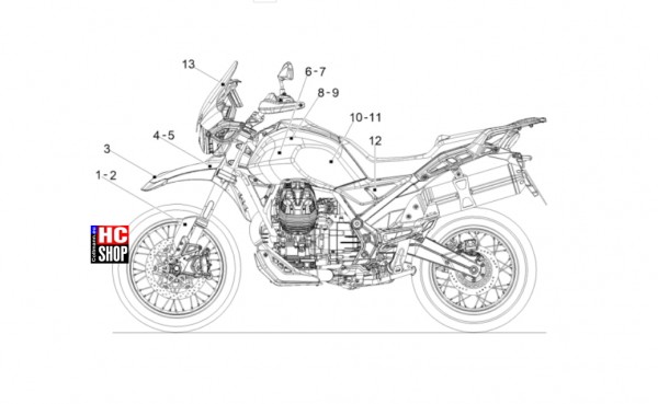 Moto Guzzi V85 TT E5 - Aufbau - Deko