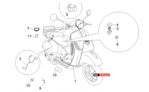 Vespa LX 50 4T Elektrische Anlage Hauptkabelbaum
