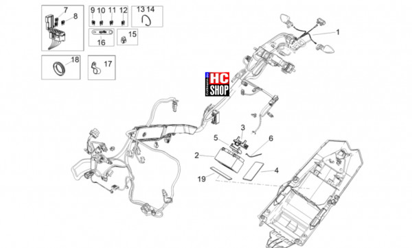 Aprilia Tuono V4 Factory 1100 E5 SE 09 SBK - Elektrische Anlage - Hint.Elektrische Anlage