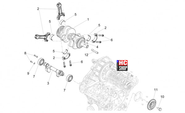 Aprilia RS 457 8V E5 - Motor - Kurbelwelle
