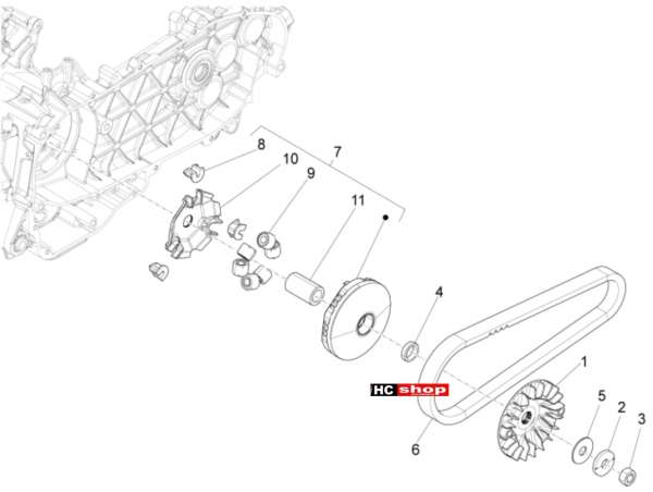 Piaggio Liberty iGet 125 4T 3V - Motor Antriebsriemenscheibe