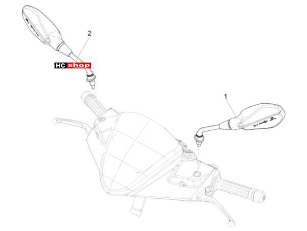 Piaggio NRG 50 2T E4 - Fahrgestell Rückspiegel