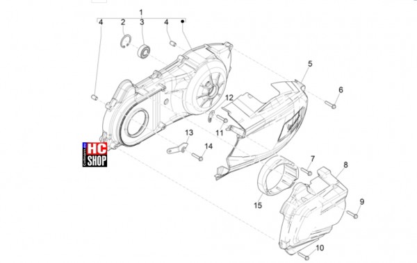 Vespa GTV 300 HPE RST - Motor - Kurbelwelledeckel-Kühlung Kurbelgehäuse