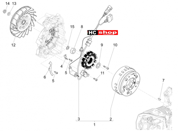 Vespa Primavera 125 4T E4 - Motor Lichtmaschine