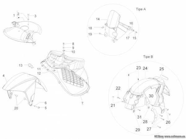 Gilera Radgehäuse - Radkotflügel Runner 50 Purejet