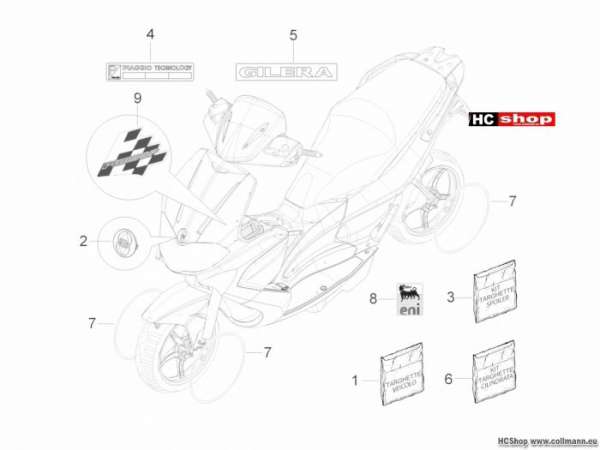 Gilera Plaketten - Verzierungen Runner 50 SP