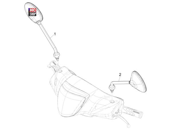 Piaggio Liberty 50 IGET E5 Fahrgestell - Karrosserie Rückspiegel