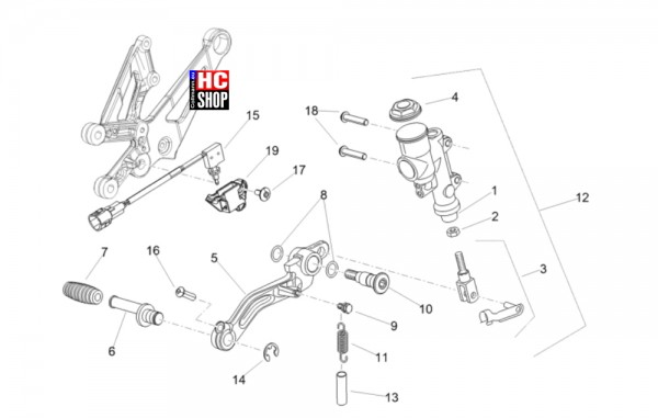 Aprilia RSV4 1100 Factory E5 - Bremsanlage - Hinterradbremspumpe