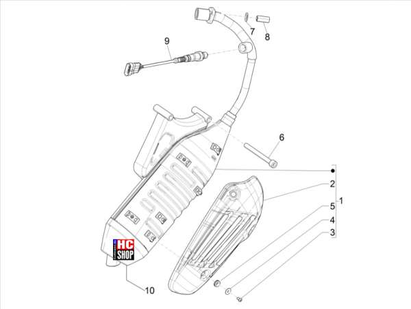 VESPA Sprint 50 E5 Motor Auspufftopf