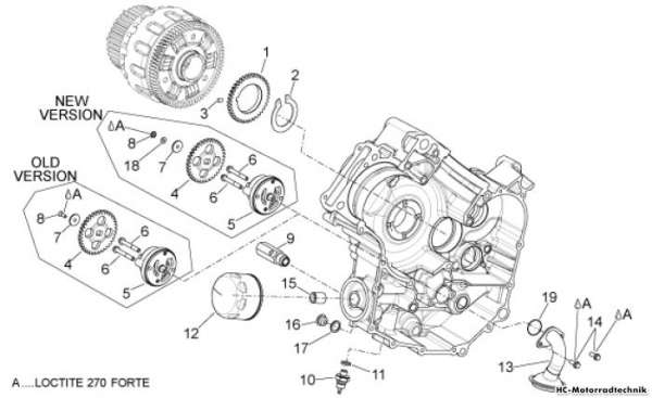 Aprilia Ölpumpe Shiver 750