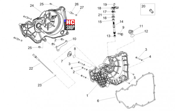 Aprilia Tuono V4 Factory 1100 E5 SE 09 SBK - Motor - Kupplungsdeckel