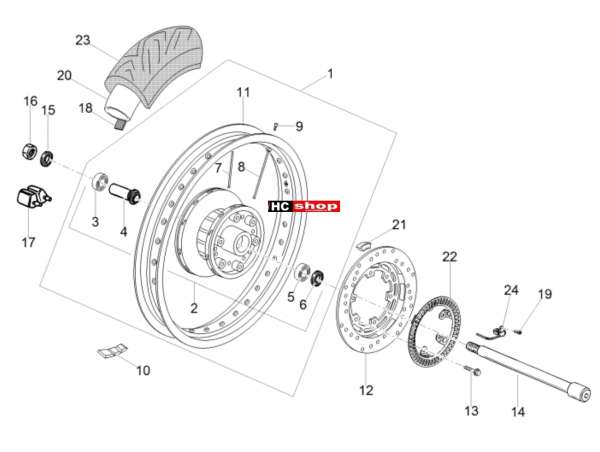 Moto Guzzi V7 III Rough 750 ABS E4 - Räder Hinterrad