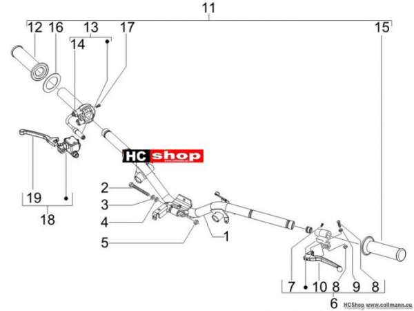 Piaggio Liberty 50 Lenker - Hauptbremszylinder