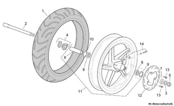 Aprilia Vorderrad SR 125/150