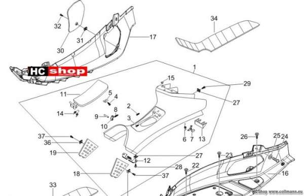 Piaggio Mittlere Verklaidung X8 125