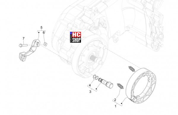 Piaggio Liberty 125 iget E5+ - Motor - Hinterbremse-Bremsbackensatz
