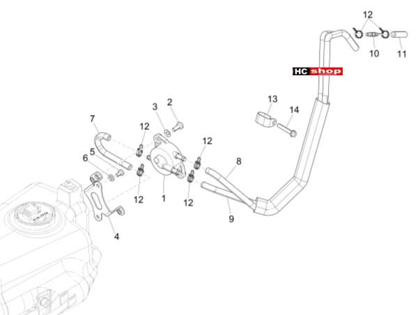 Piaggio NRG 50 2T E4 - Fahrgestell Benzineinspritzanlage