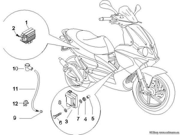 Gilera Spannungsreglerern - Elektronisches Runner 50 SP