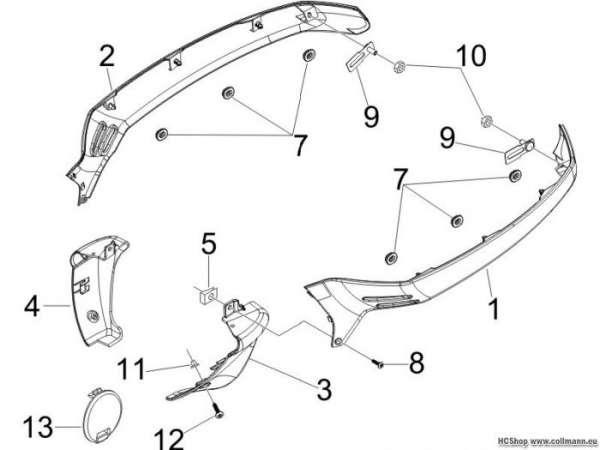 Vespa Seitenabdeckung - Spoiler GTS 250