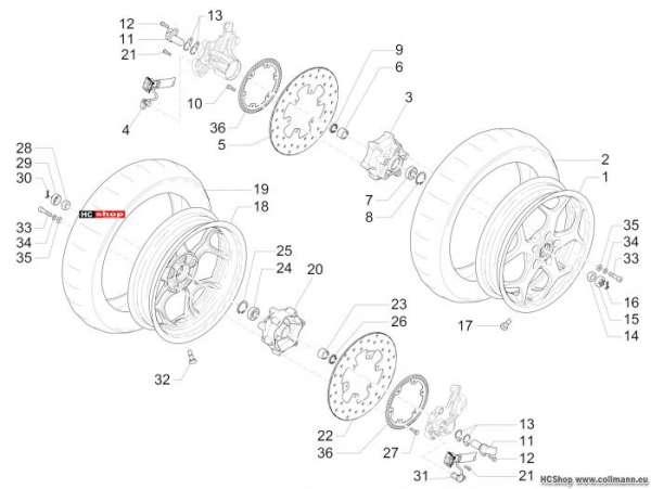 Piaggio MP3 500 Business Vorderrad