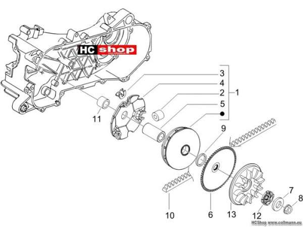 Piaggio Antriebsriemenscheibe nrg power dd