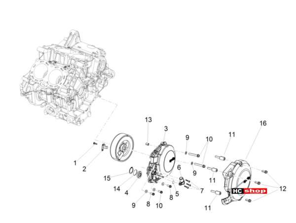 Aprilia RSV 4 1000 RF E4 ABS Motor Zünderdeckel