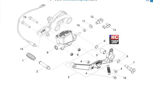 Moto Guzzi V7 Stone Corsa - Bremsanlage - Hinterradbremspumpe