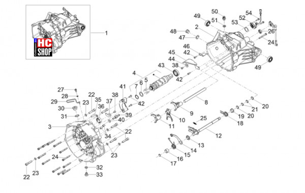 Moto Guzzi V7 Sport 850 E5+ - Motor - Schaltgetriebe-Schaltgabel