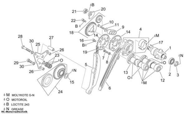 Aprilia Hint. Zylindersteuer RSV 1000
