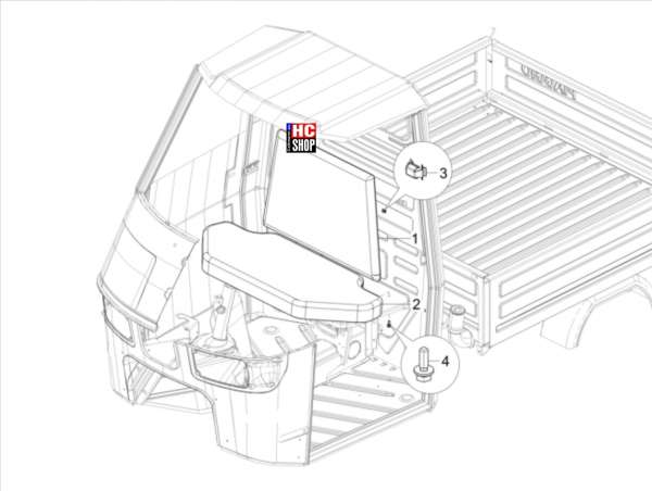 Piaggio Ape 50 2T E4 Fahrgestell Vordersitze