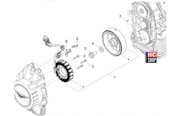 Moto Guzzi V85 TT E5 - Motor - Schwungmagnetstarter-Zündung