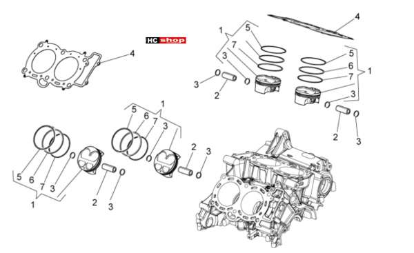 Aprilia Tuono V4 Factory 1100 Superpole Zylinder Kolben
