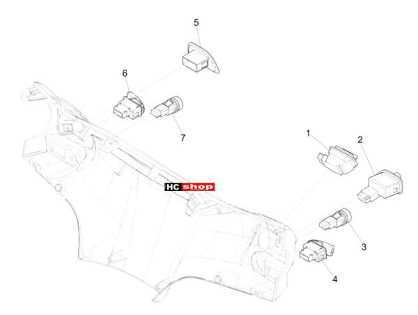 Piaggio Liberty iGet 50 4T 3V E4 Elektrische Anlage - Wechselschalter - Umschalter - Druckschalter