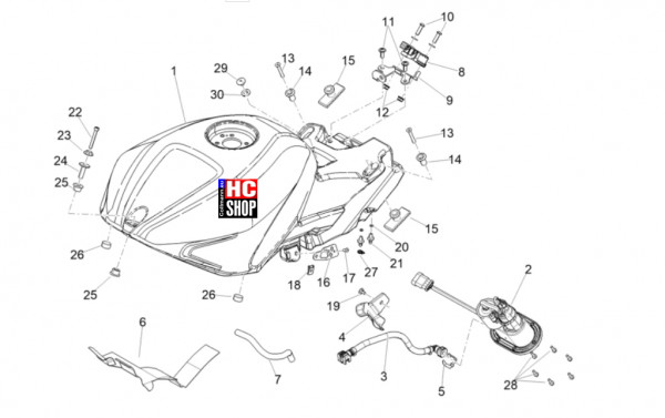 Aprilia RSV4 1100 Factory SE-09 SBK - Tank - Kraftstofftank