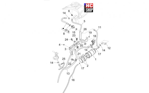 Vespa GTV 300 HPE RST - Fahrgestell-Karosserien - Verdunstungsschutz-Anlage