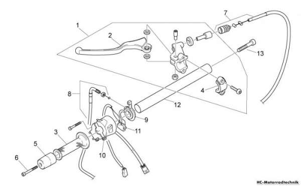 Aprilia Schaltungen links RS 125