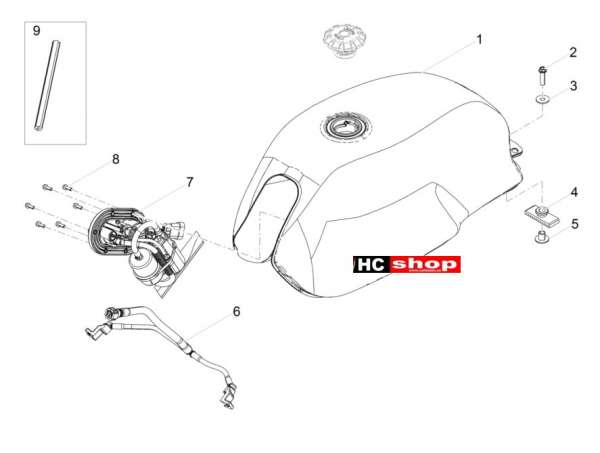 Moto Guzzi V7 III Stone 750 ABS E4 - Tank Kraftstofftank